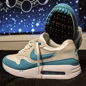 Nike Air Womens Aqua and White Sneakers